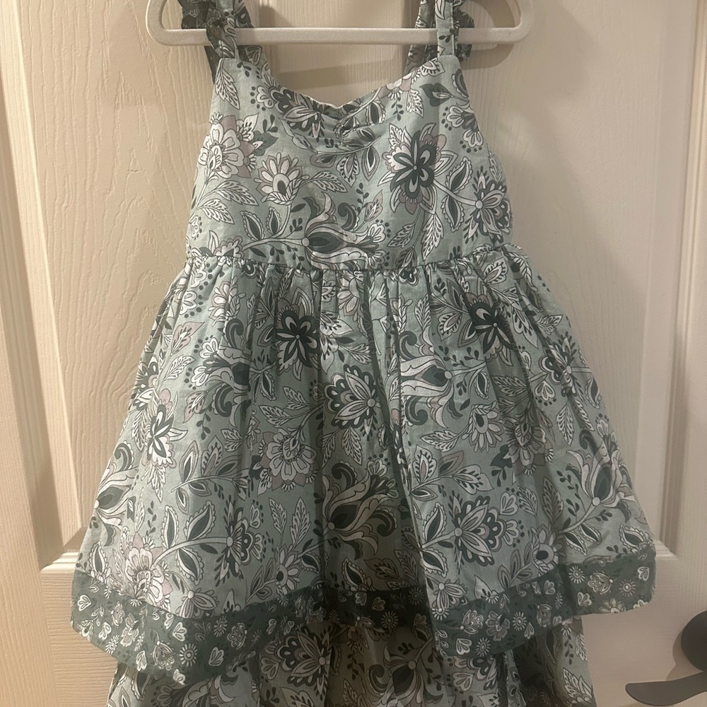 Floral Green Kids Dress